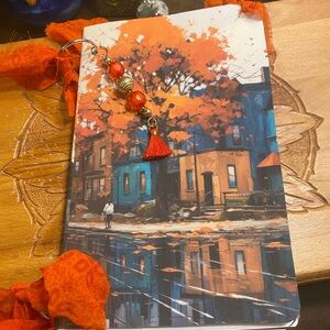 Handmade Junk Journal Big City Vibes with orange beads